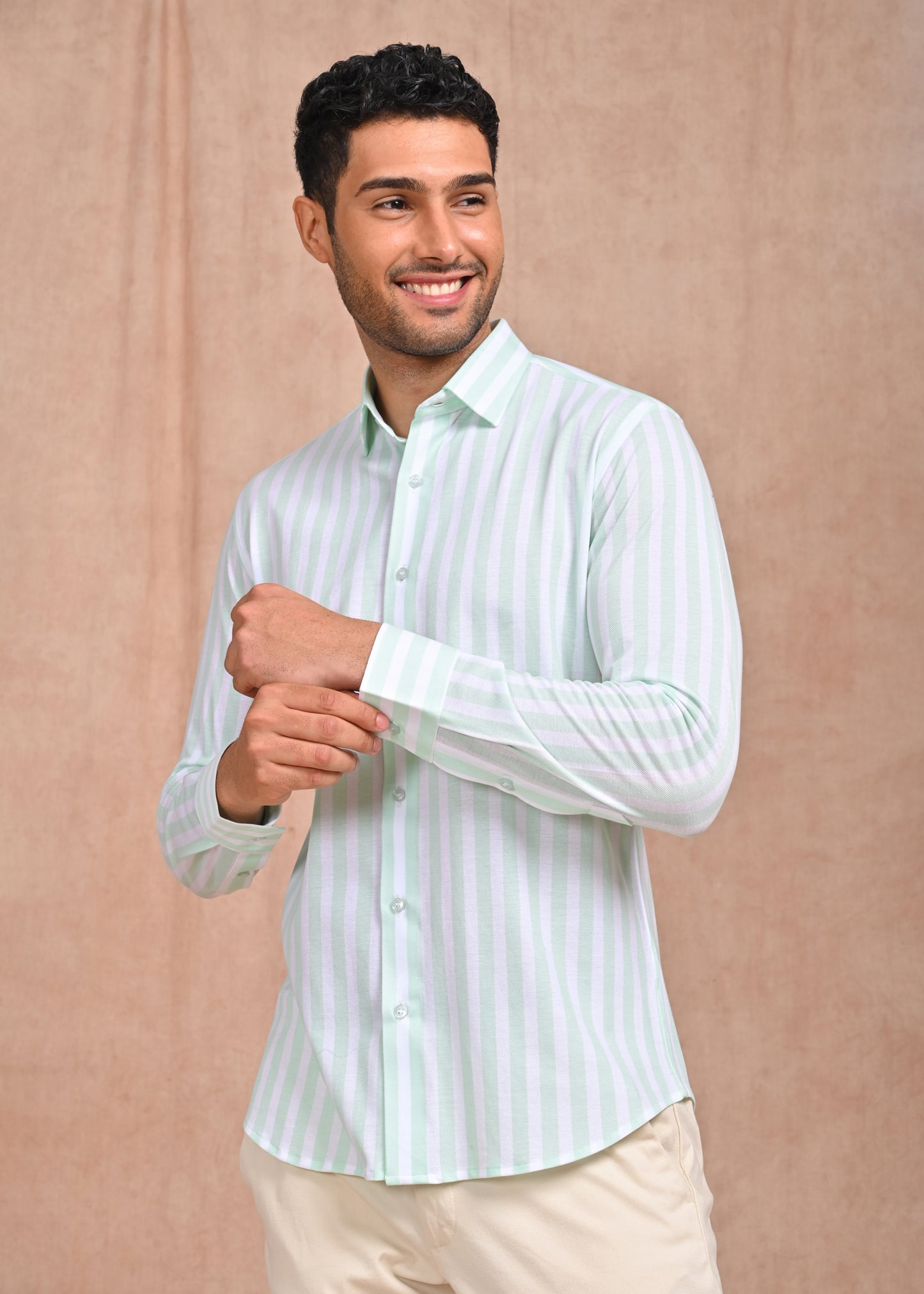 Pistachio Green Candy Stripe