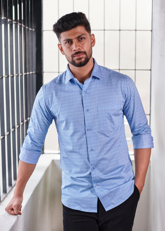 Celeste Blue Plaid