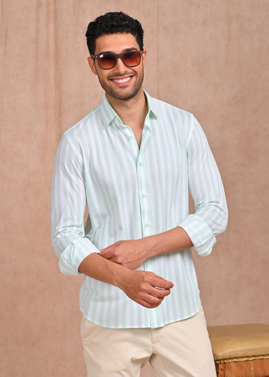 Pistachio Green Candy Stripe